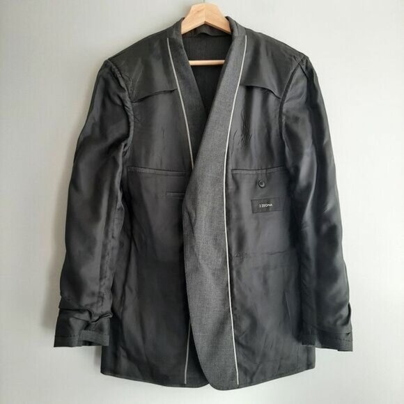 Z ZEGNA Turati 100% Wool Blazer Jacket Gray Men's Sz 44 R - Picture 12 of 15